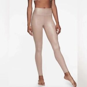 Athleta Mocha Latte Elation Shimmer Metallic Leggings - L